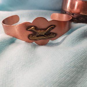 Copper Roadrunner Vintage Cuff bracelet